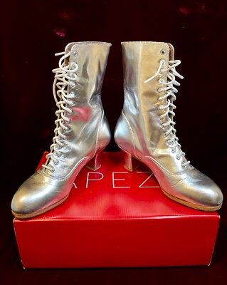 Capezio Custom Shop Silver Can-Can Dance Boot ALL THAT JAZZ Made USA SIZE 7 New