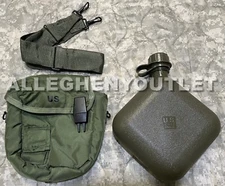 NEW US Military 2 QT Collapsible Canteen w/ FLAT CAP & MINT 2QT OD Cover & Strap