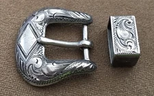 Super RARE Vintage Antique Sterling Silver Desmond’s LA CA Ranger Belt Buckle