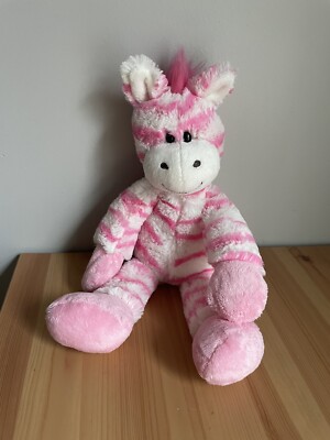 Nat & Jules Super Soft Plush Pink Zanna Zebra 14'' Lovey Floppy Stuffed Animal