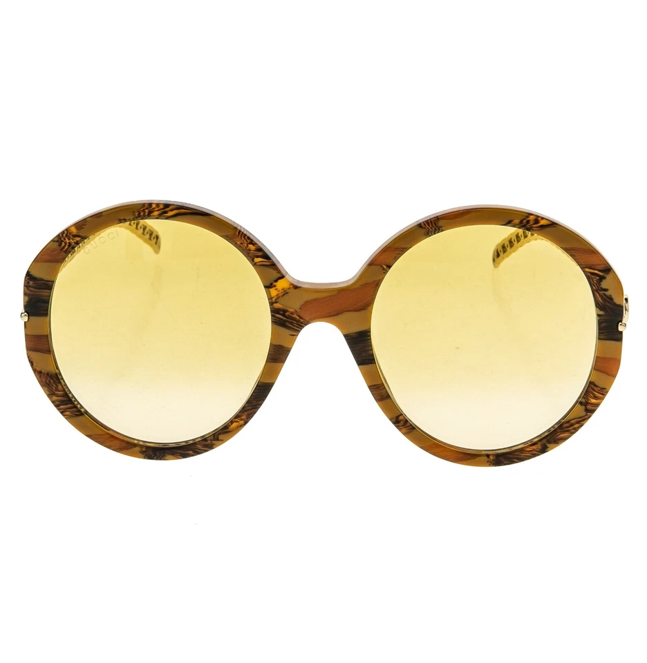 GUCCI GG0726 CHAIN 0726 Gold Brown Yellow Star Detachable Charm Sunglasses 004 - Image 4 of 4