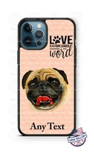 Pug Dog Face Pet Love Word Personalized Phone Case Cover for iPhone Samsung