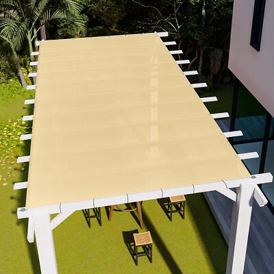 Outdoor Sand 15-24 FT Sun Shade Sail Straight Edge Finish Canopy Awning Patio