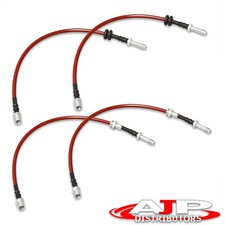 Red 4PC F+R Racing Stainless Steel Brake Line Kit For 1999-2005 BMW 3 Series E46