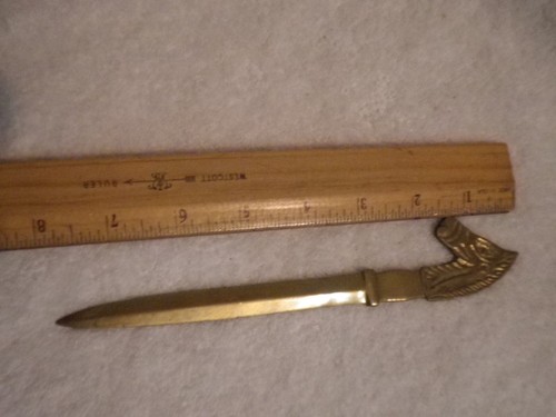 Vintage Brass Horse Letter Opener metal Office supply 8" long - Picture 5 of 5