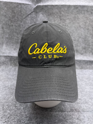 Cabela's Club Hat Cap Strap Back Adult One Size Gray 100% Cotton Hunt Fish Camp