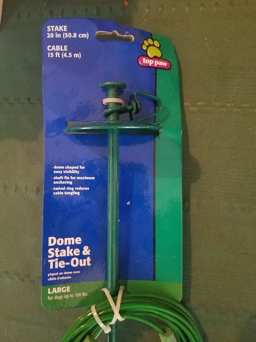 TOP PAW Dome Stake Tie Out Large Up To 100 lbs. 20
