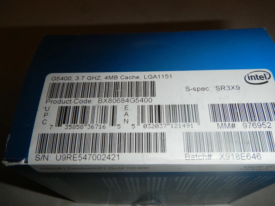 Intel Pentium Gold Dual Core Processor G5400 3.7GHz BX80684G5400 With Fan SR3X9 - Image 3 of 4