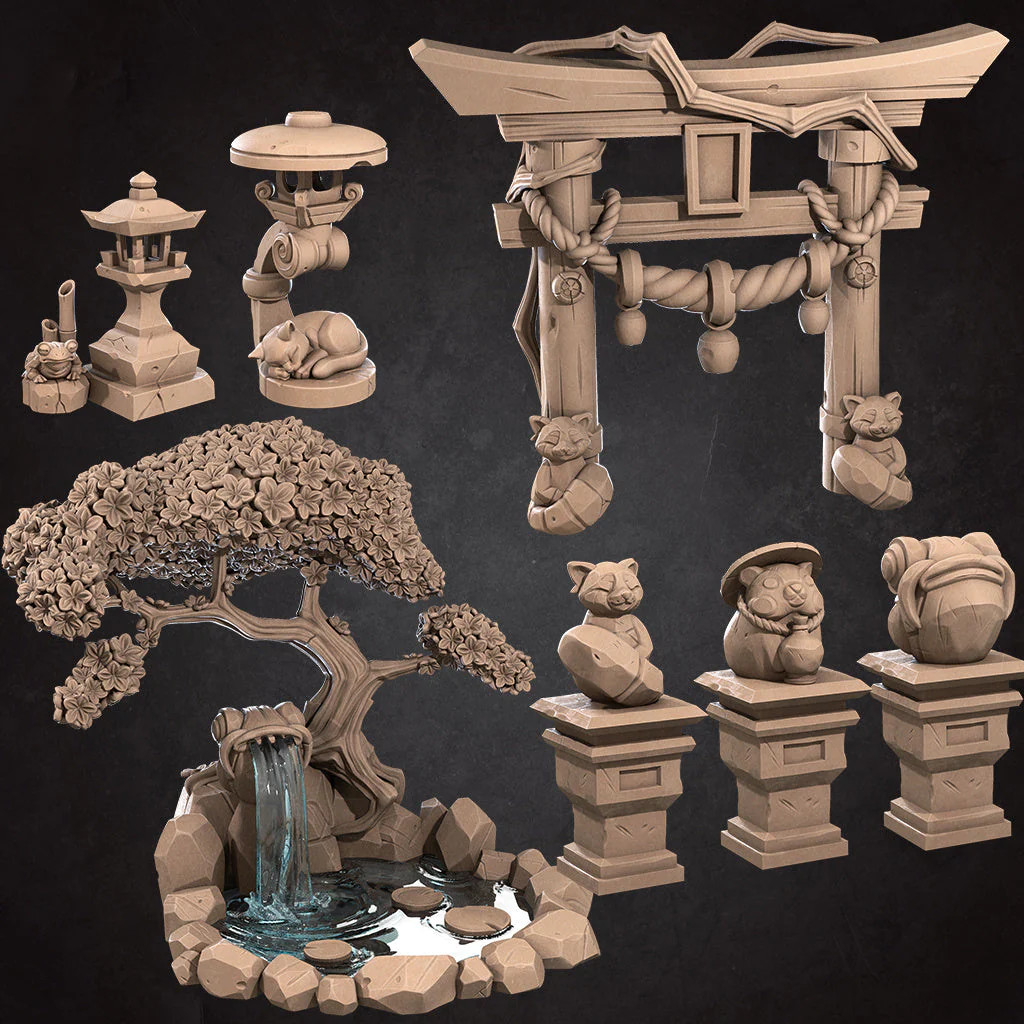 Japanese Garden Miniatures | Japanese Bullet Town | Fantasy Miniatur | Bite the