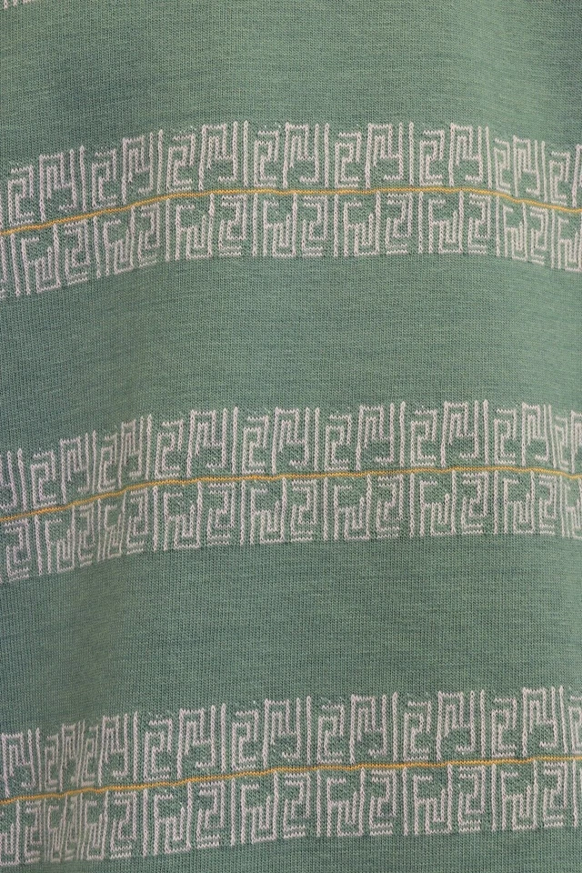 Element Men's T-Shirt Green Pink Orange Lines Striped Crew Neck S/S (S07) - Image 4 of 4