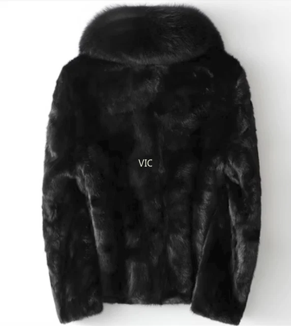 Luxury Women Real Mink Fur Genuine Coat With Fox Fur Collar Warm Winter Jacket - Image 3 of 4