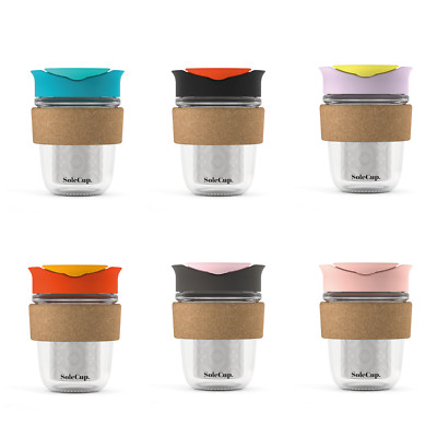 SoleCup Lose Teeei Becher - Mehrweg Glas Reise Kaffeetasse mit Korkband 