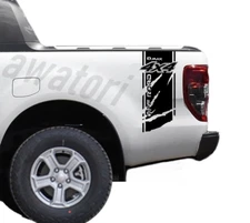 2 PCS Pickup Rear Trunk Side Decals For Isuzu D-max 4x4 Off Road Car Sticker