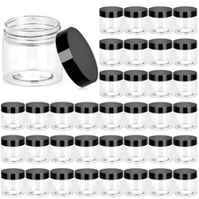 36 Pack, 6 OZ Plastic Jars Round Clear Cosmetic Container Jars with Lids