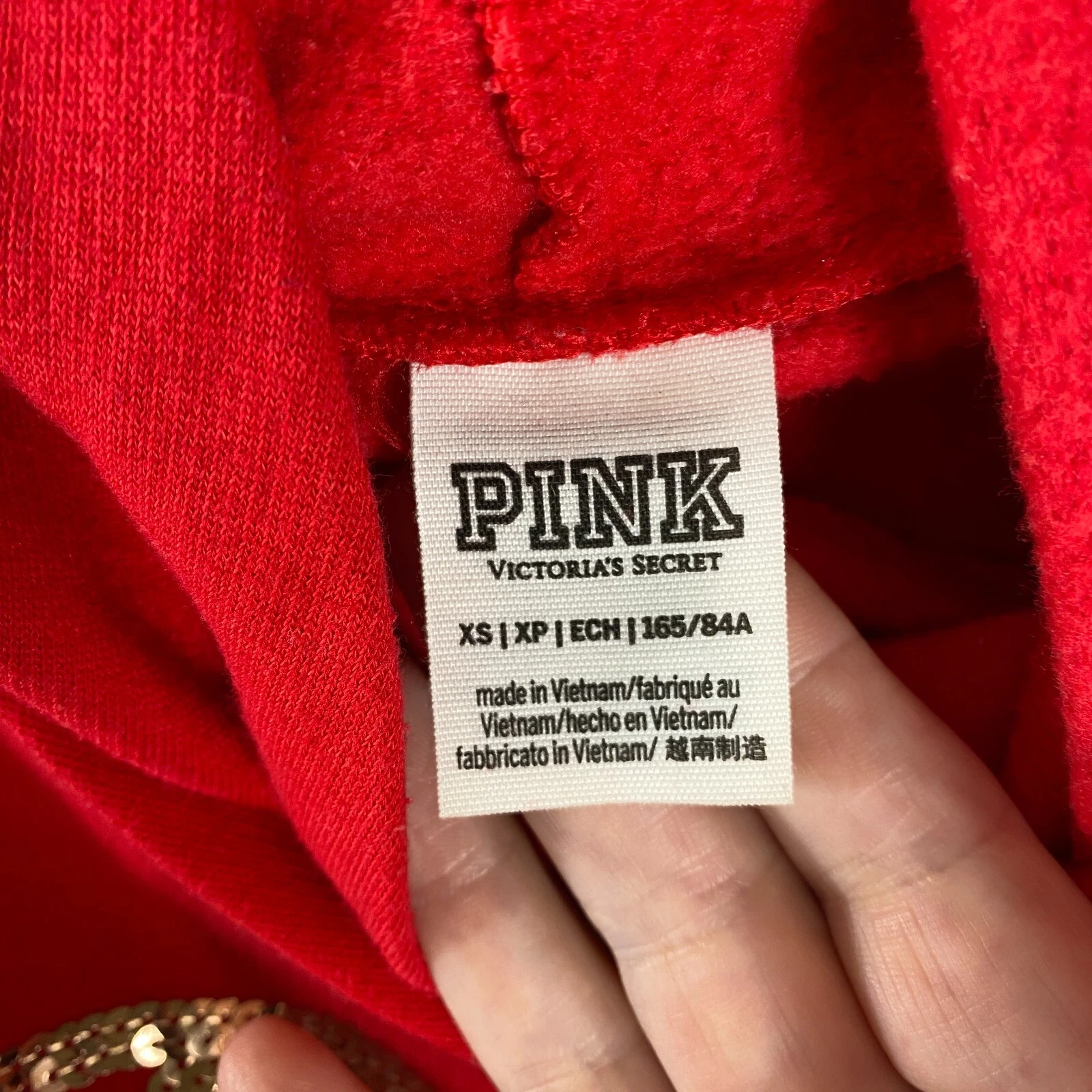 victoria-secret-vs gold glitter spellout hoodie