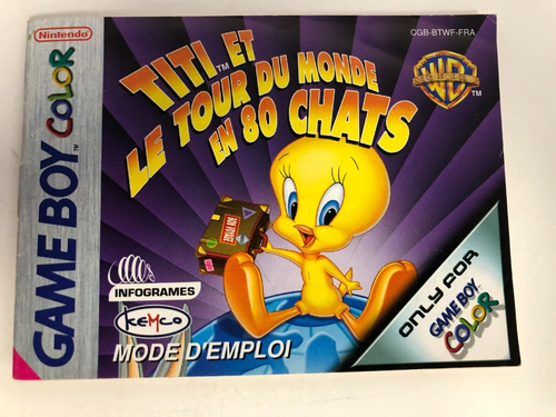 Notice De Jeu GameBoy Color Titi Et Le Tour Du Monde En 80 Chats - Très Bon état
