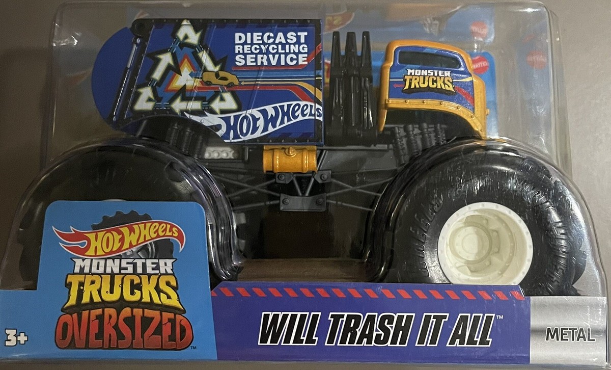 Hot Wheels Monster Trucks Oversized TRASH IT ALL Die Cast