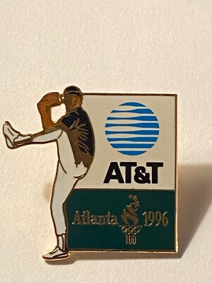 Vintage 1996 AT&T Atlanta Olympic Pin Baseball ATT Logo