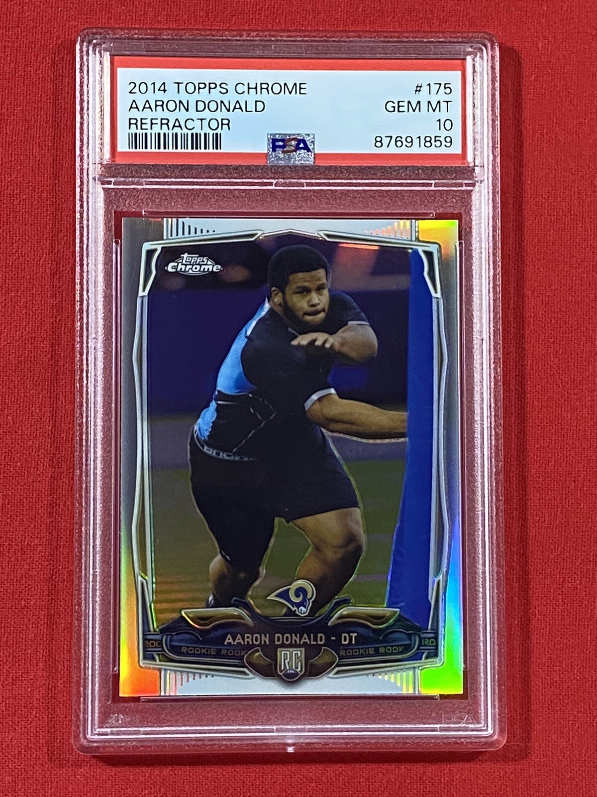 Aaron Donald RC 2014 Topps Chrome Refractor PSA 10 L A RAMS HOF DE