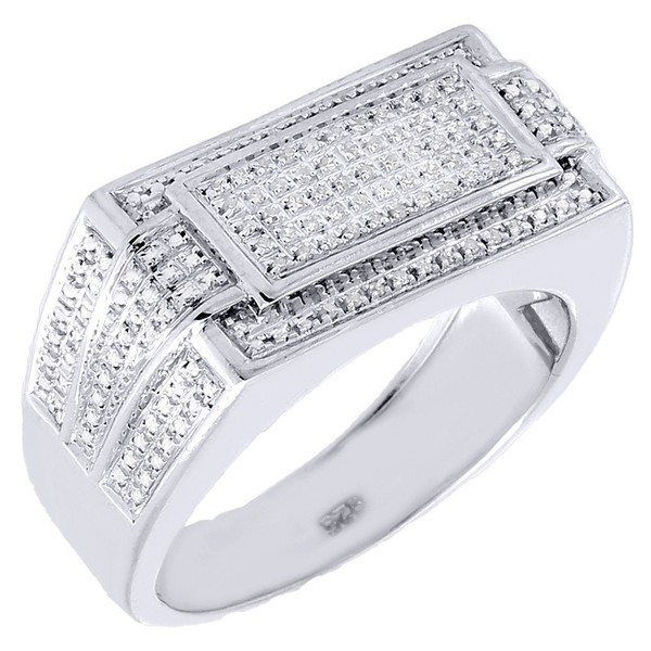 Diamant Rosa Ring .925 Sterlingsilber Rechteckig Pflastern Band 0.25 Karat-image