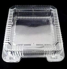 9" x 9" x 3" Clear Hinged Plastic Food Bakery Take-Out Container REF # PXT-900
