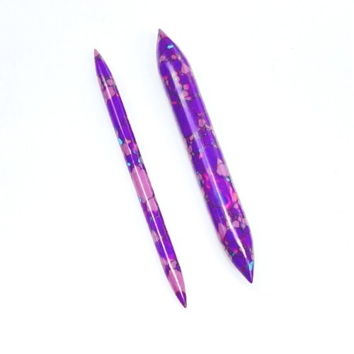 Purple Mix Turquoise Organic Gemstone Septum, Spike Tusk size 14g to 1/2''& More - Picture 4 of 6