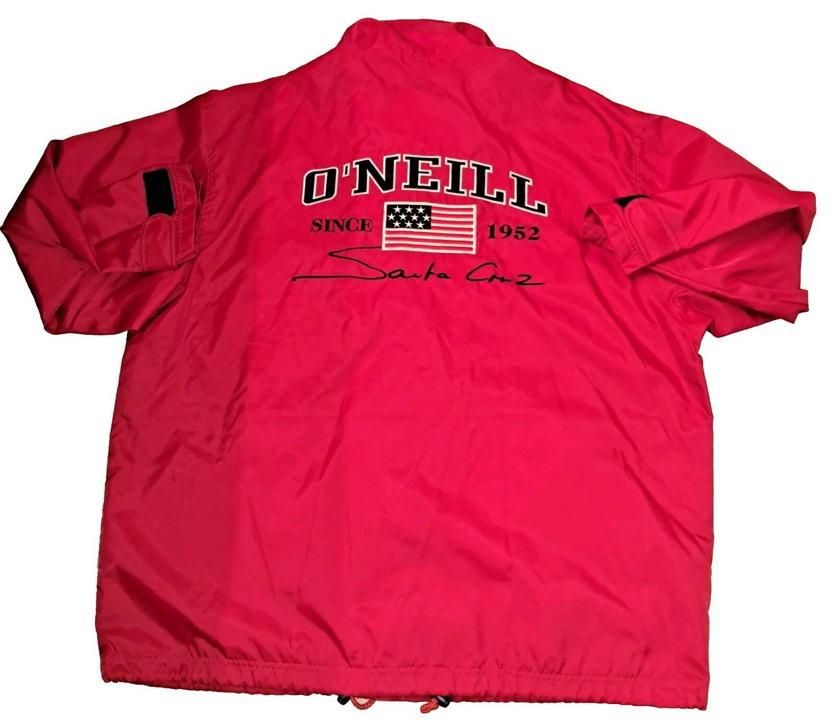 VINTAGE O'Neill Santa Cruz USA Windbreaker Jacket Mens Red Surf