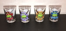 Teenage Mutant Ninja Turtles 4 Mini Shot Glasses Nickelodeon Viacom 2010