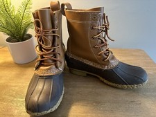 LL BEAN Boots Size 6 M (BM) Classic Women's Leather & Rubber 8 inch Unlined