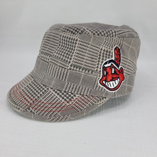 Fan Favorite Cleveland Indians Chief Wahoo Women's Plaid Baseball Hat Adjustable