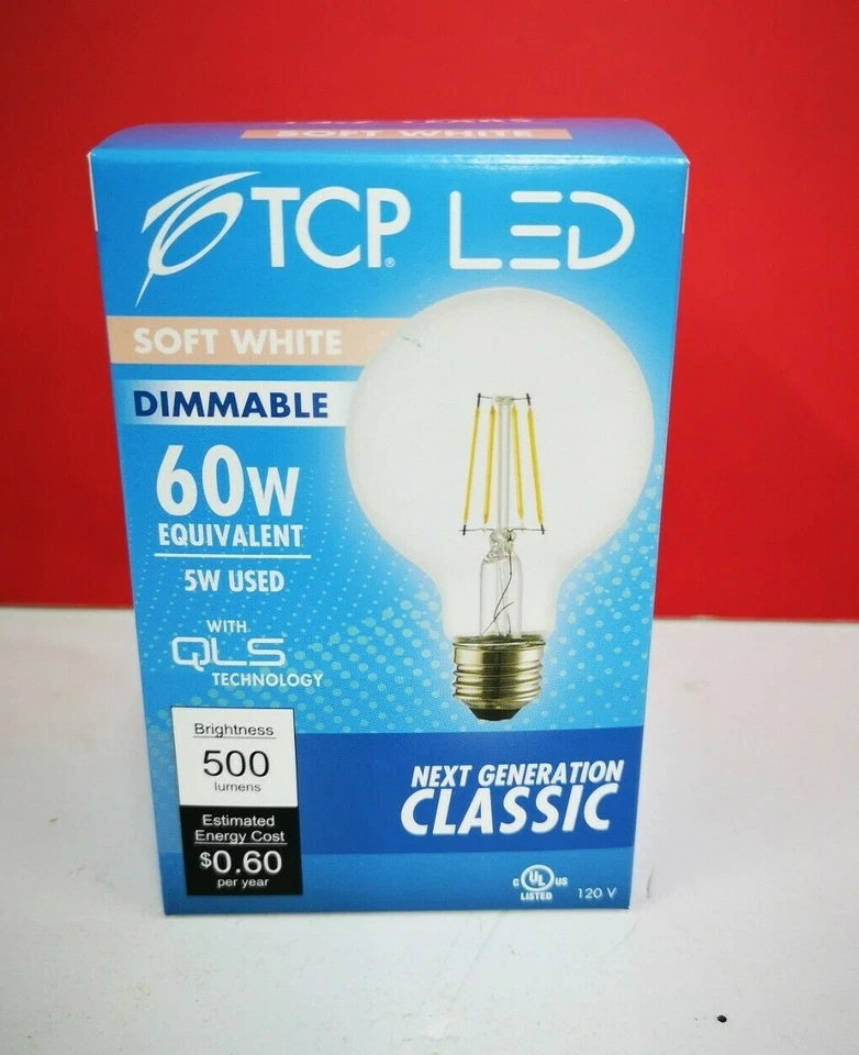 4-PK LED 500lm 5W G25 120V 2700K =60W DIMMABLE Soft White LIGHT BULB FG25D6027EC - Image 4 of 4