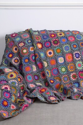 Pachamama handgehäkelt, 100 % Wolle, Überwurf/Bezug - Woodstock, neu mit Etikett