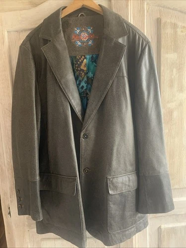 Robert Graham Brown Leather Blazer Sport Coat Jacket Size 46/56 EXCELLENT EUC video thumbnail