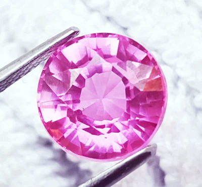 8 Zu 10 CT Natürlich Rosa Saphir Lose Edelsteine Runde Form Zertifiziert R130 - Bild 1 von 4