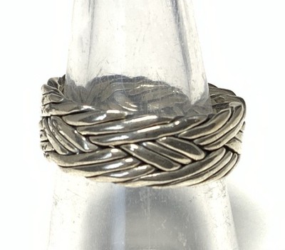 CW Sterling Silber 925 geflochtener Ring Größe 7 Mexiko KQ84