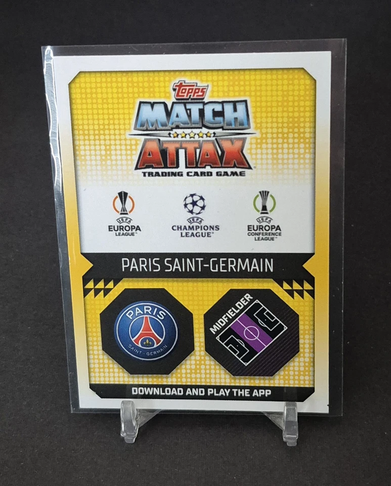 2022-23 Topps Match Attax  100 Club PSG  #454 Marco Verratti Paris Saint Germain - Image 2 of 2