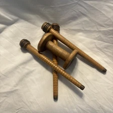 4 vintage wooden sewing spools