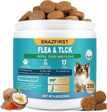 Flea and Tick Natural Prevention for Dogs Chewable, Flea Tick 150 Chews Dog US