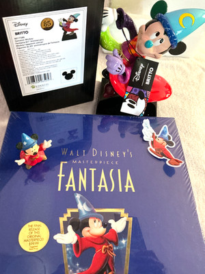 Britto Mickey Mouse Scorcerer Figurine 6017364 Fantasia Masterpiece DVD Set New