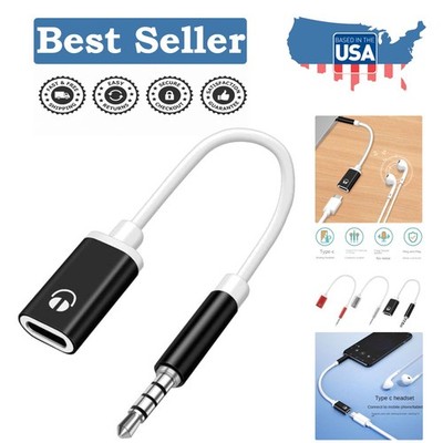 Portable USB Type C to 3.5mm Audio Converter - High-Quality Noise Cancellation