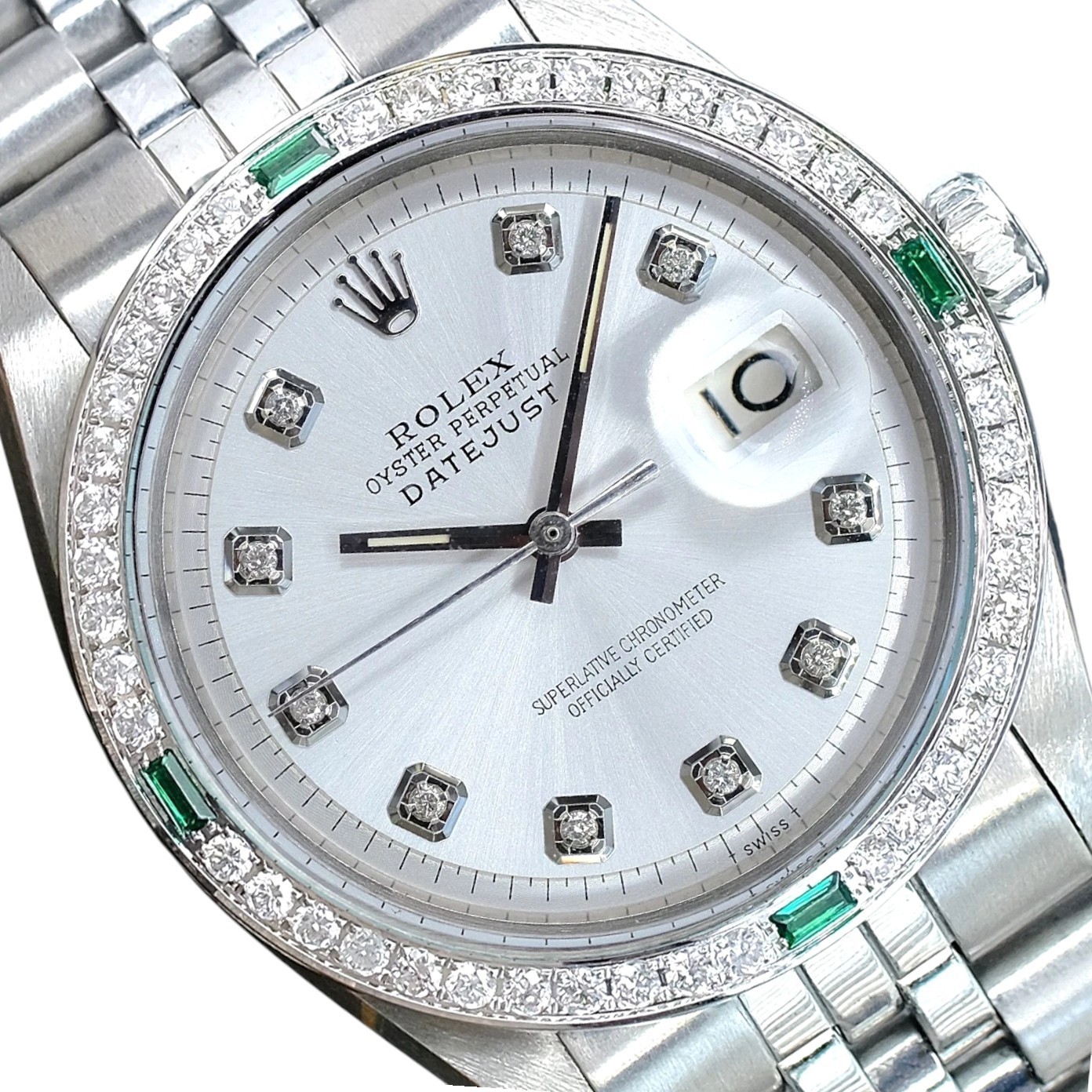 Rolex Datejust Steel 1.25Ctw Diamond Bezel