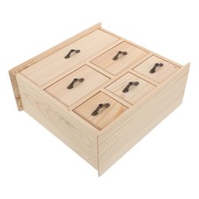 Organizador de cajones de escritorio de madera: mini gabinete de almacenamiento de escritorio con 6 cajones -