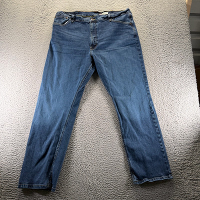 Wrangler Jeans Mens 40x31 Blue Cotton Denim Straight Leg Outdoor Workwear Faded