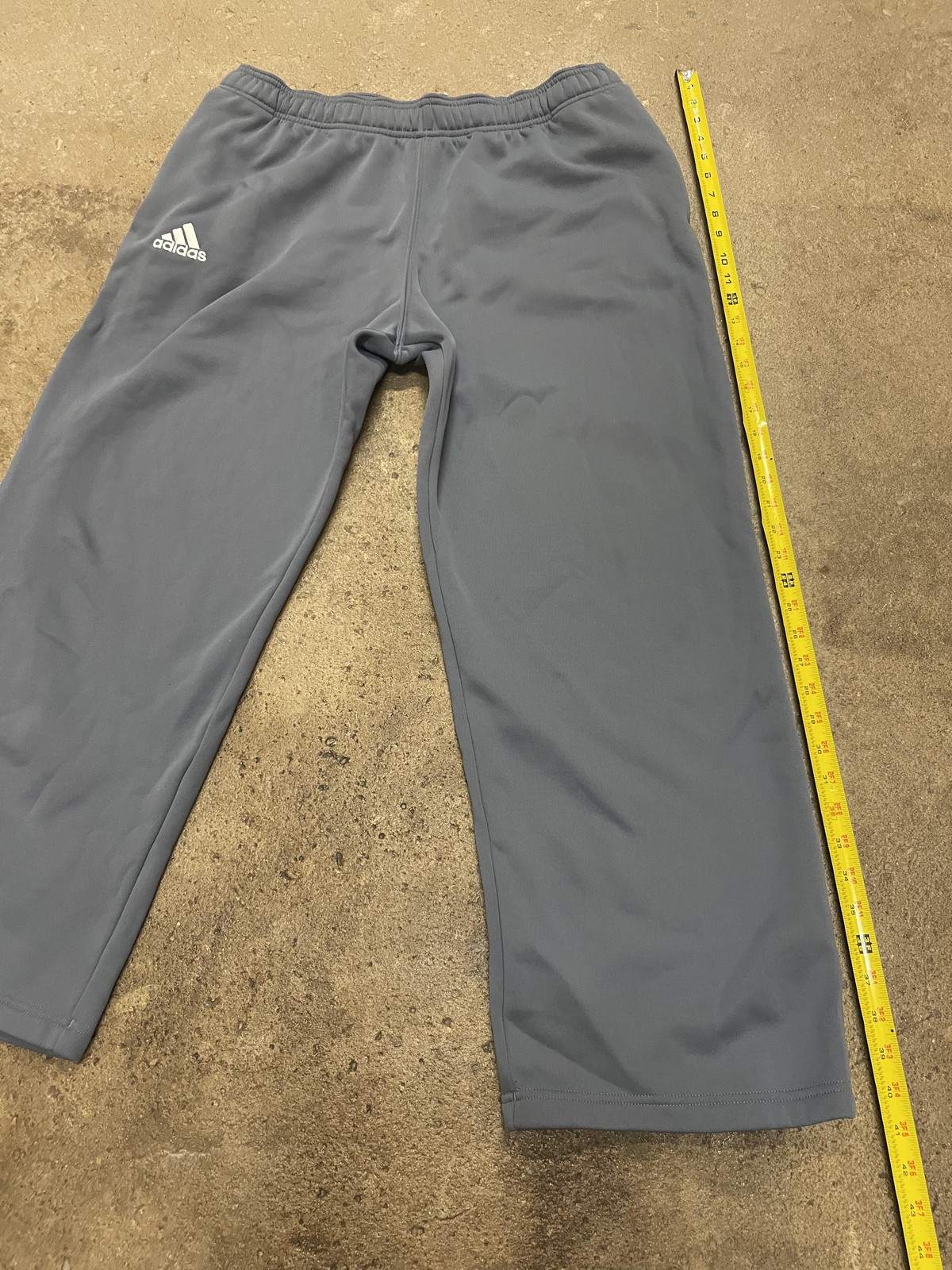 Adidas Pants Mens Large Gray Fleece Climawarm Sweatpants Elastic Waist M34656 thumbnail 17