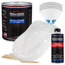 Productionshop High Gloss Super White Acrylic Enamel Gallon Kit Auto Paint