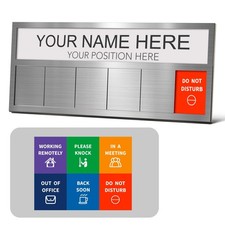 Name Plate for Desk Office Door Sign 6 Options Do Not Disturb In A Meeting O...