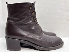 Vintage 90s G.H. Bass R-560 Made in Italy Leather Lace Up Ankle Boots 8.5M