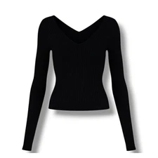 Fashion Nova Kallan Knit Sweater Top – Black, Size M (NWT)