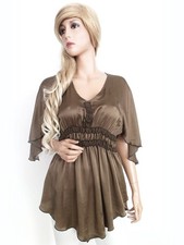 BRAEZ Damen Tunika Bluse Gr. S 3/4 Ärmel Einfarbig V-Ausschnitt