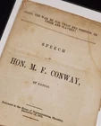 1861 U.S. Civil War Slavery Debate SPEECH M.F. Conway of Kansas Abolitionist VG